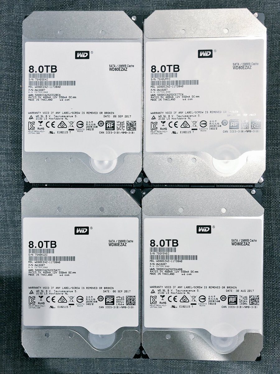 给新家的NAS找了4块氦气盘😂
不知道能撑多久…