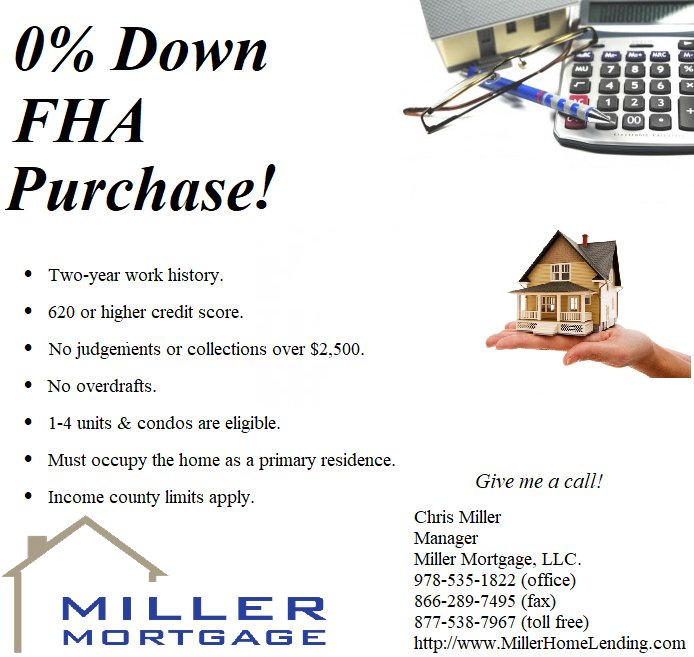 MAMortgage's tweet photo. 0% Down FHA Purchase! Give me a call for more info! #MillerMortgage https://t.co/KCQuuA1Nld