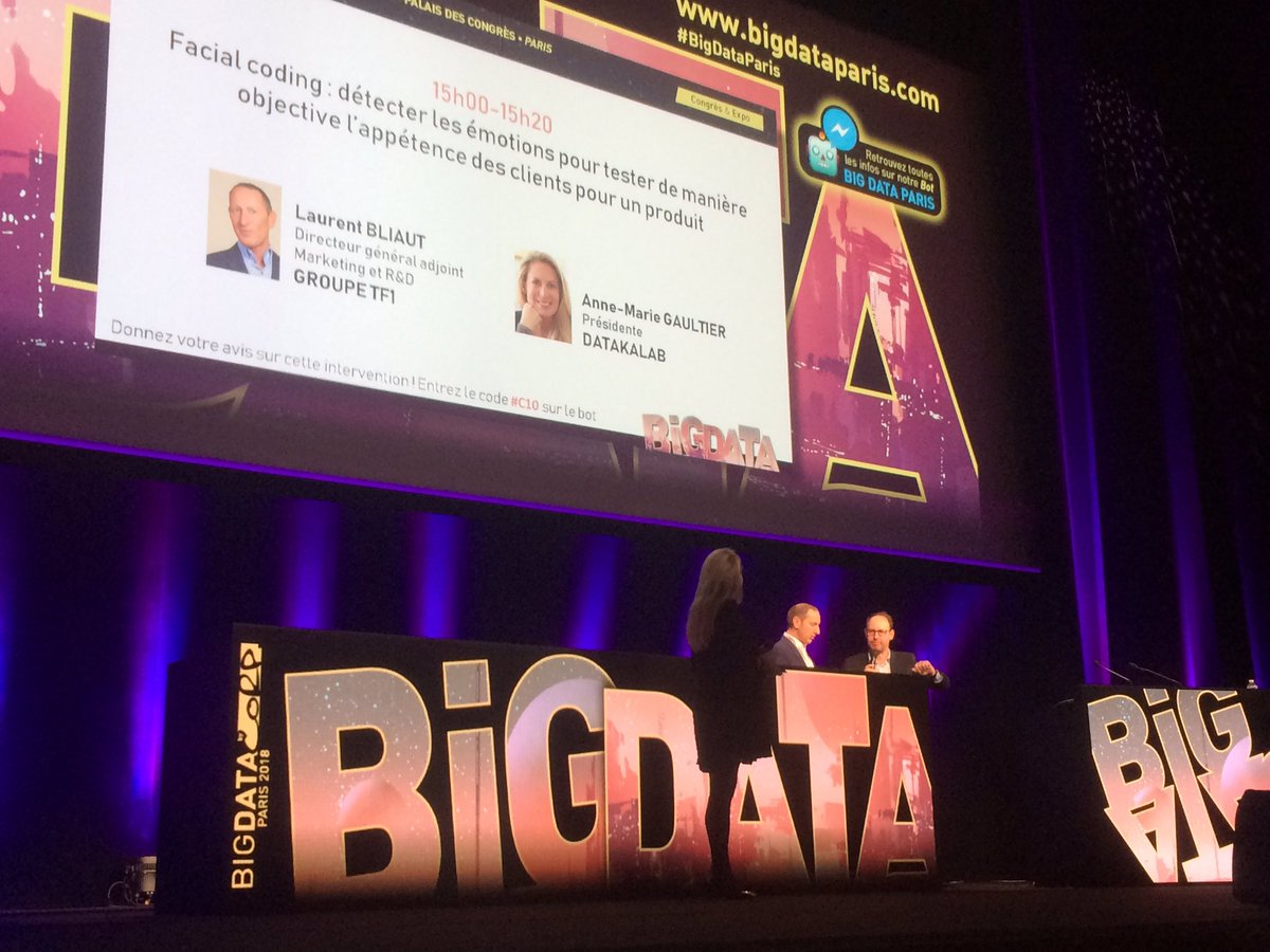Dinault's tweet image. Il n y a pas de prise de décision sans émotion selon @DatakaLab #Neurosciences #BigDataParis #FacialCoding