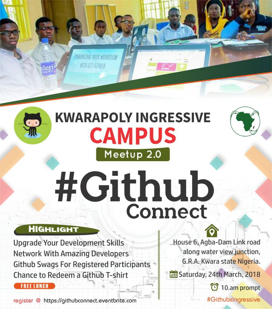 kenkarmah's tweet photo. Kwarapoly @_Ingressive_ Campus Meetup 2.0 

The essence of the event is to train developers on how to leverage existing resources of Github to enhance their work flow.

#GithubConnect #githubxingressive https://t.co/Ijti2B8BQI