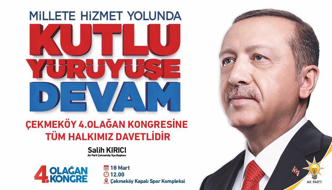 ridvan_bural's tweet photo. Ak Parti Çekmeköy 4.Olağan Kongresi 18 Mart Pazar günü saat 12.00 da Çekmeköy Spor Kompleksinde gerçekleştirilecektir.
Tüm Hemşerilerimiz Davetlidir. 
@bayramsenocak @tahaayhan @salihkirici @AhmettPoyraz @Eyup_Yildirim https://t.co/d8EmlyUsFS