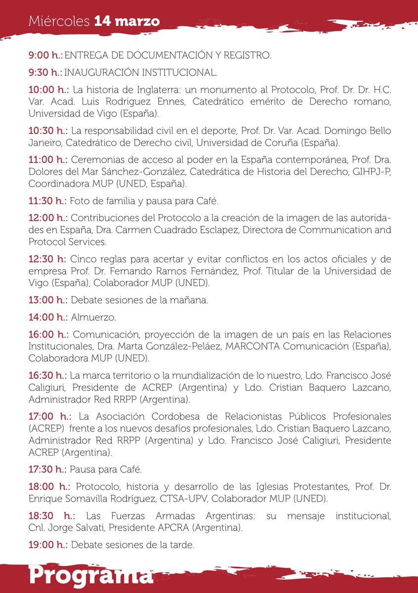 CongreProtocolo's tweet photo. Buenos días, ya estamos a dos días del inicio del IV #CIEPC, y tenemos todo preparado para el reencuentro en esta cuarta edición #protocolo #ceremonial #RRII #Comunicación #UNED #Madrid este es nuestro programa https://t.co/NpbwE66p1d