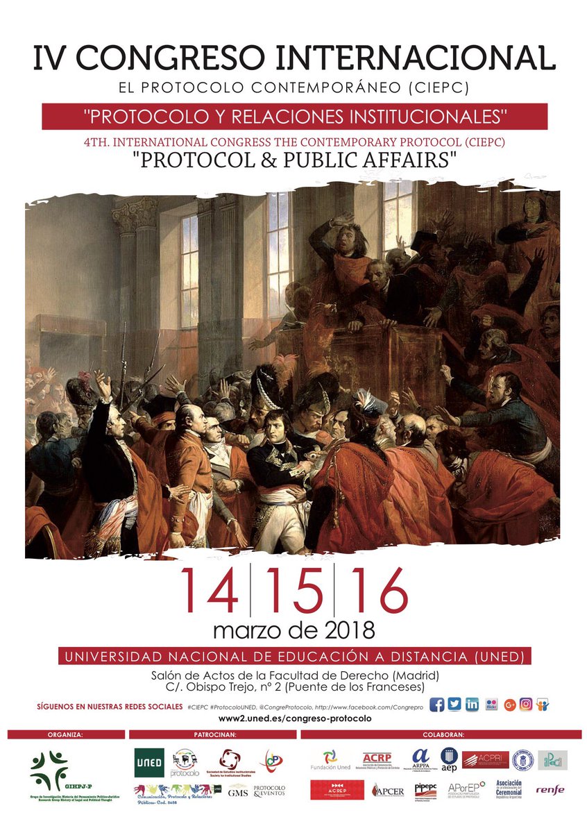 CongreProtocolo's tweet photo. Buenos días, ya estamos a dos días del inicio del IV #CIEPC, y tenemos todo preparado para el reencuentro en esta cuarta edición #protocolo #ceremonial #RRII #Comunicación #UNED #Madrid este es nuestro programa https://t.co/NpbwE66p1d