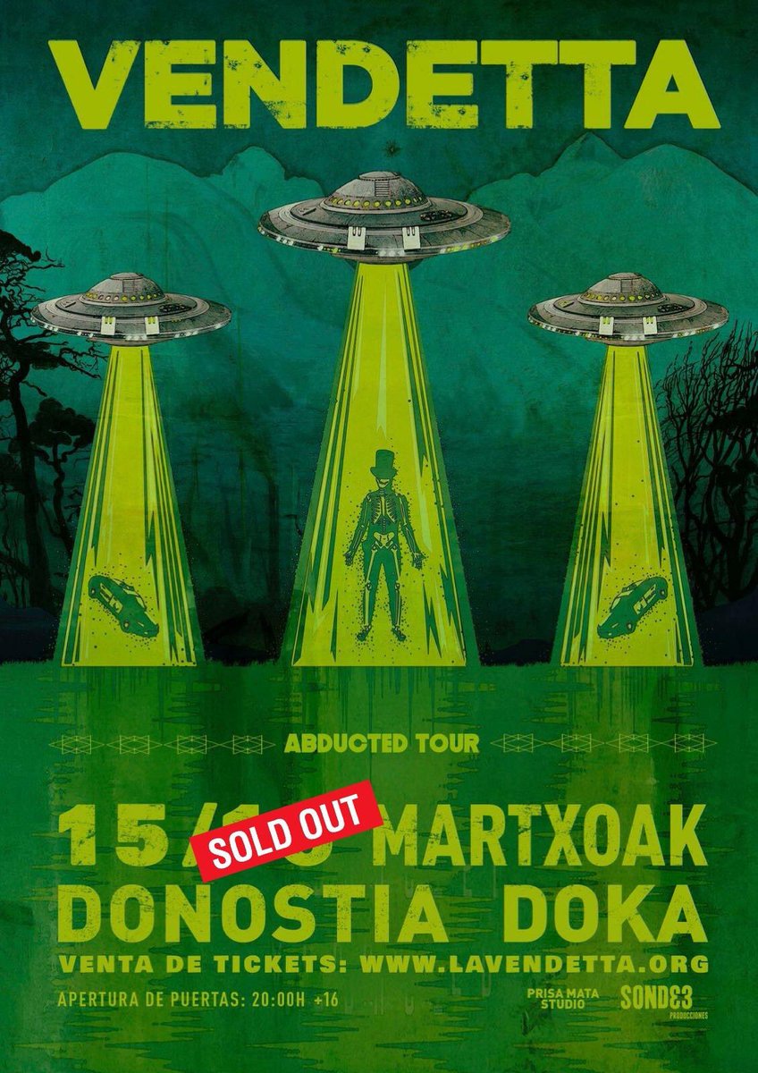 vendettaska's tweet photo. Donostia!!! Ostiraleko sarrerak agortuta!! Viernes #SOLDOUT !!! Osteguneko sarrerak hemen:👉 https://t.co/NjCThQCYYM https://t.co/gatokAjkqi