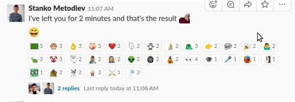 metodiew's tweet image. When you say the dev meeting is about to start in 5 minutes and left the chat for a second :D :D :D #devrix #teamchat #mondaykickoff #teamdevrix