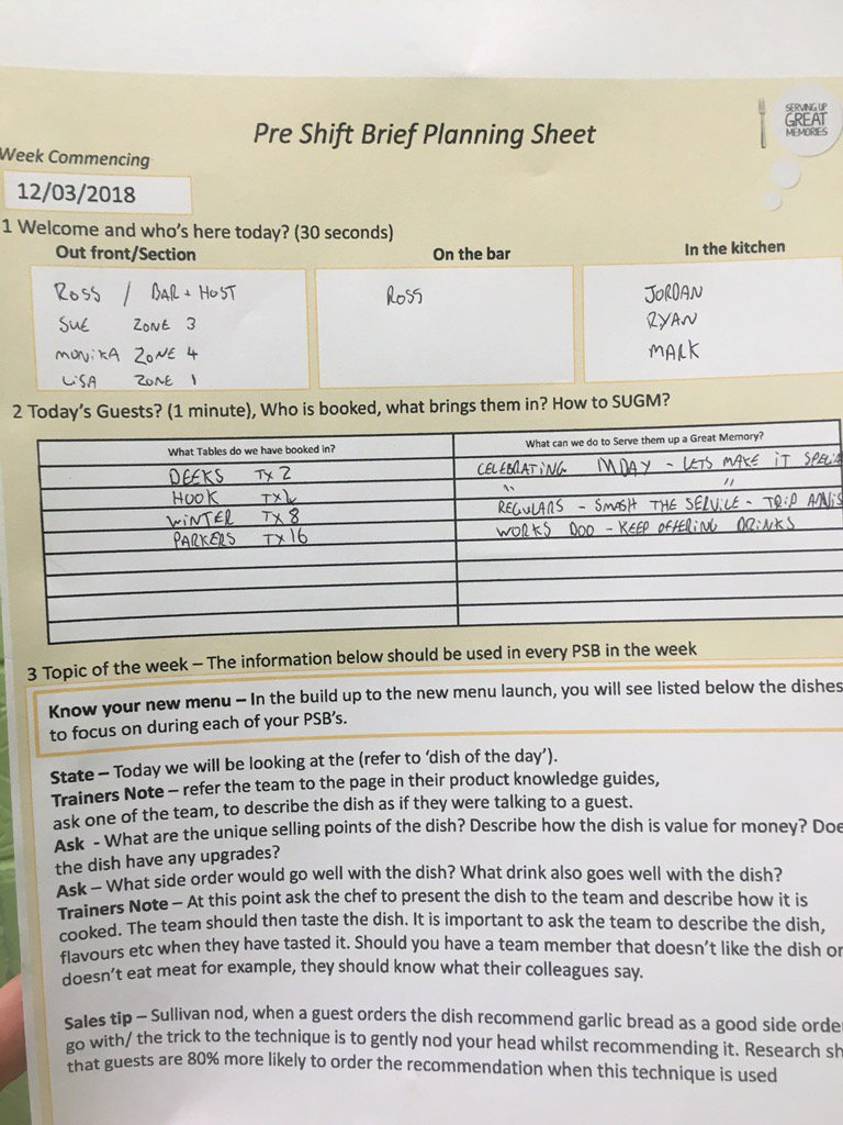 Today's PSB ready to deliver to the team. New menu training done and more tasters through today. 👍 <a href="/SteveAdamsTT/">Steve Adams</a>