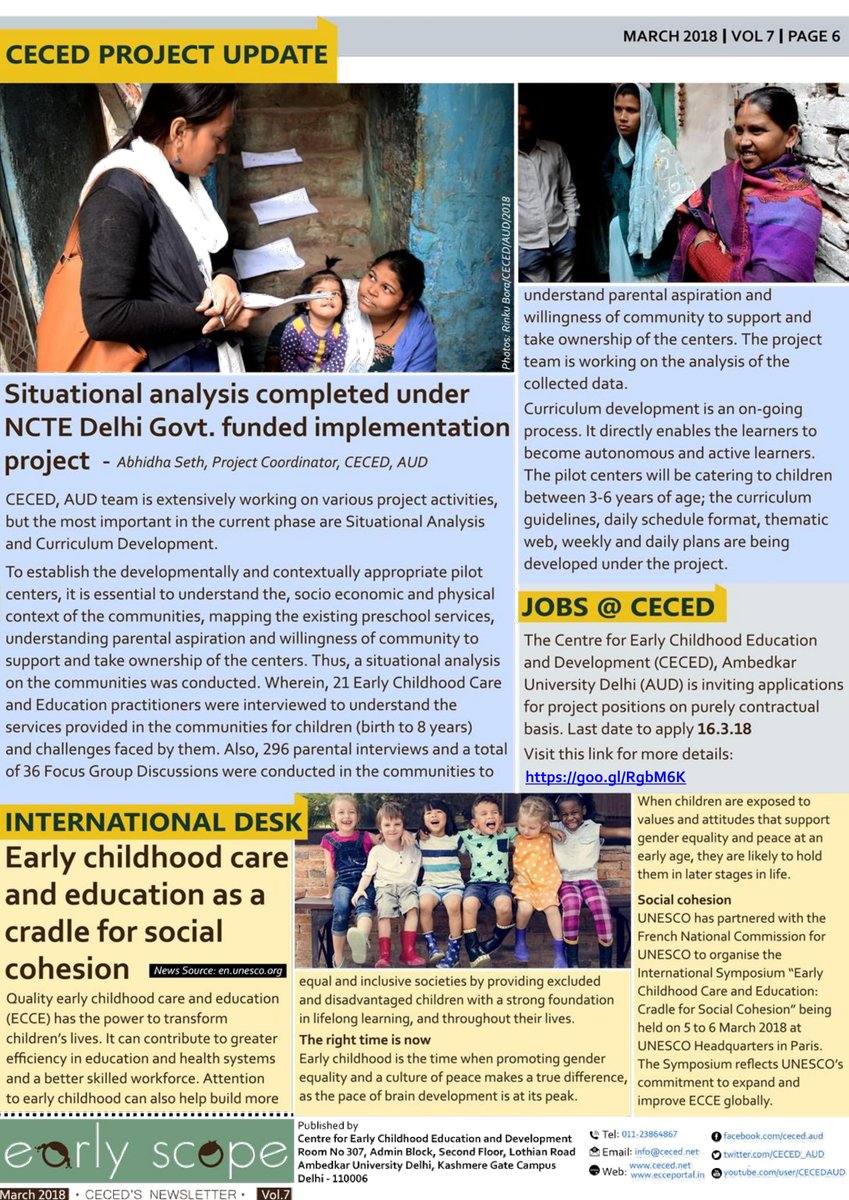 CECED_AUD's tweet photo. We are happy to share the #EARLYSCOPE, @CECED_AUD Newsletter, March 2018 Edition, Vol. 7 Visit this link to read all the pages in your browser https://t.co/b71QUDMwqq https://t.co/SPHj7bvrJ1