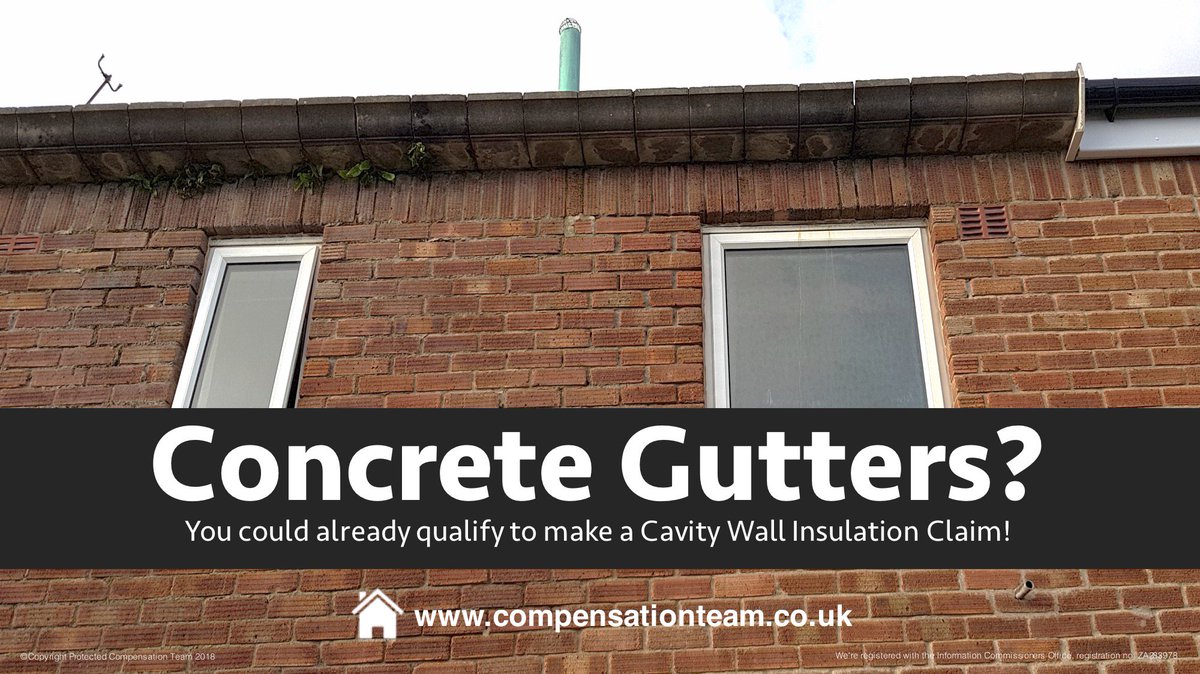 Have you had Cavity Wall Insulation installed in your home, but have Concrete Gutters?  You may already qualify to make a claim worth £1000's...

Lets have a chat, visit; compensationteam.co.uk 

#WestonSuperMare