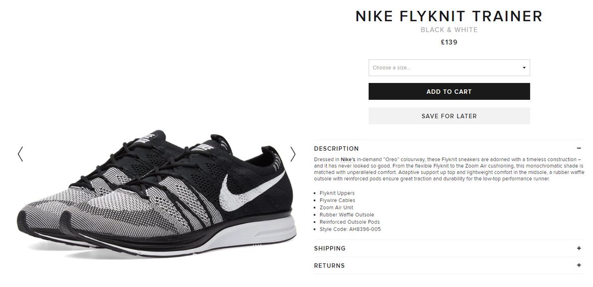 end clothing nike trainers