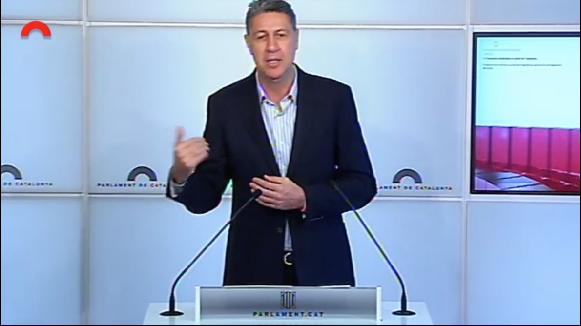 PPCatalunya's tweet photo. "Vamos a enviar una carta al presidente del #Parlament para que nos explique cómo piensa desbloquear la situación de bloqueo que vivimos" @Albiol_XG en el #Parlament
#JuntosPPC https://t.co/iUt13zWMnI