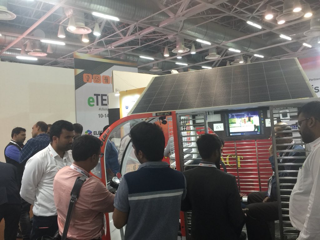 IntInnovant's tweet photo. Providing Innovative solutions through our e-rickshaw attracts the visitors at our stall at @ElecramaLive. We believe in providing Innovative technology solutions to the society https://t.co/g4Yt2T88VE