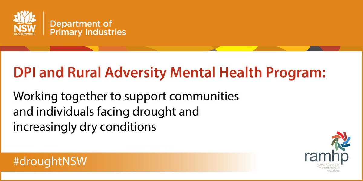 nswagriculture's tweet photo. Over the next few weeks DPI will be working with @Rural Adversity Mental Health Program - RAMHP  to promote the resources available to communities affected by drought. Keep an eye on our social pages to learn how you can better prepare and remain resilient in dry c... #droughtnsw https://t.co/Plgjsai0om