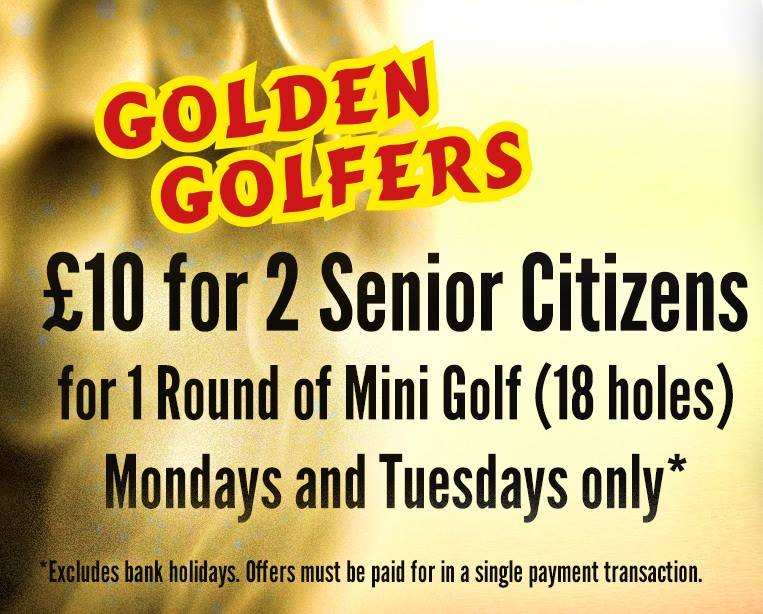 PontandCas's tweet image. Take advantage of @VolcanoFallsUK golden golfer special offer. Available all day every Monday and Tuesday! 
#VolcanoFallsUk #GoldenGolfers #XscapeYorkshire