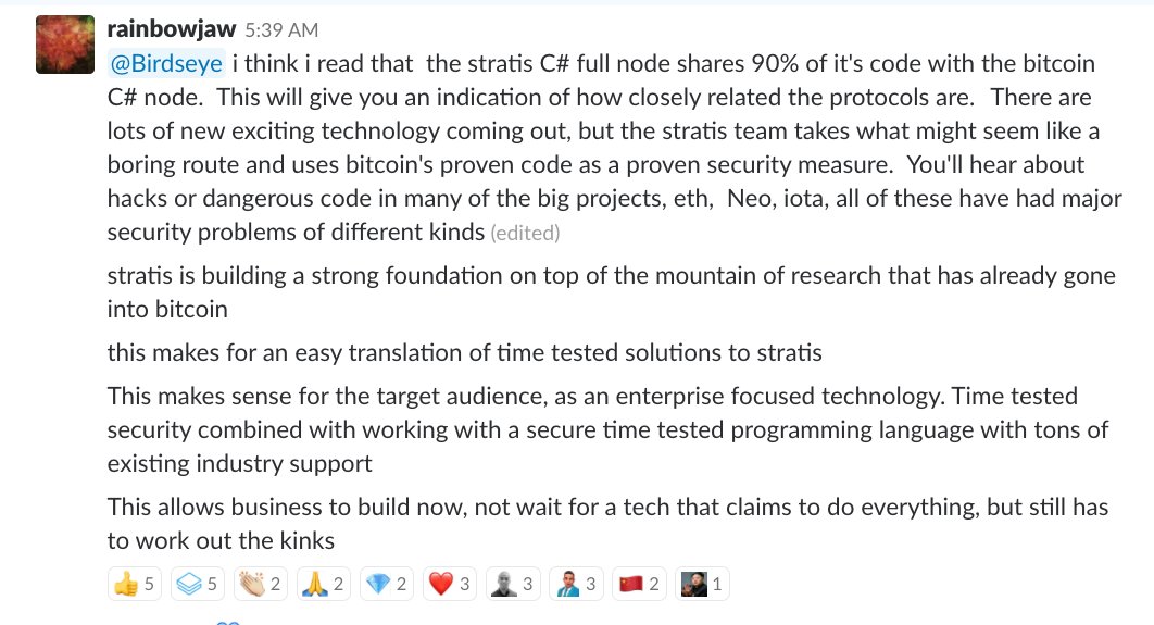 Saiyandegens's tweet photo. Well said by our community member 'rainbowjaw'! Bitcoin and Stratis @bitcoin @stratisplatform $STRAT $BTC #Bitcoin #Stratis #Blockchain #Secure #Safety #Security #csharp #Dotnet @msdev https://t.co/u2pdAH8NcZ