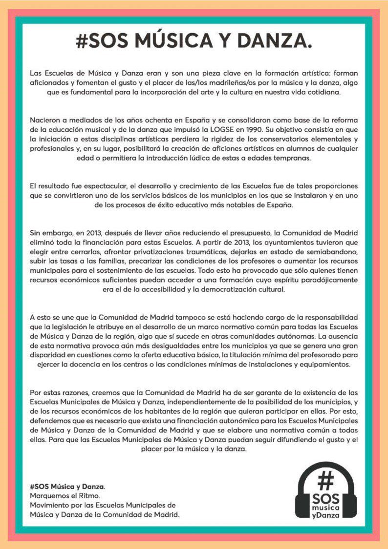 AMPAyA_EMPinto's tweet photo. #SOSMúsicayDanza
Firma. Para que las Escuelas Municipales de Música y Danza puedan seguir difundiendo el gusto y el placer por la música y la danza.  
https://t.co/qYTiQiyPDb https://t.co/U0Fo8LfY0B