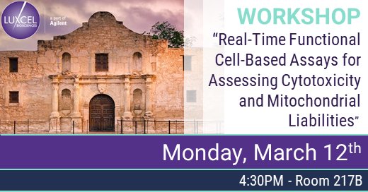 We are excited to present at <a href="/SOToxicology/">Society of Toxicology</a> alongside <a href="/Agilent/">Agilent Technologies</a> for a talk titled “Real-Time Functional Cell-Based Assays for Assessing Cytotoxicity and Mitochondrial Liabilities.” #SOT2018 #TOXEXPO Learn More: goo.gl/NFwJiV