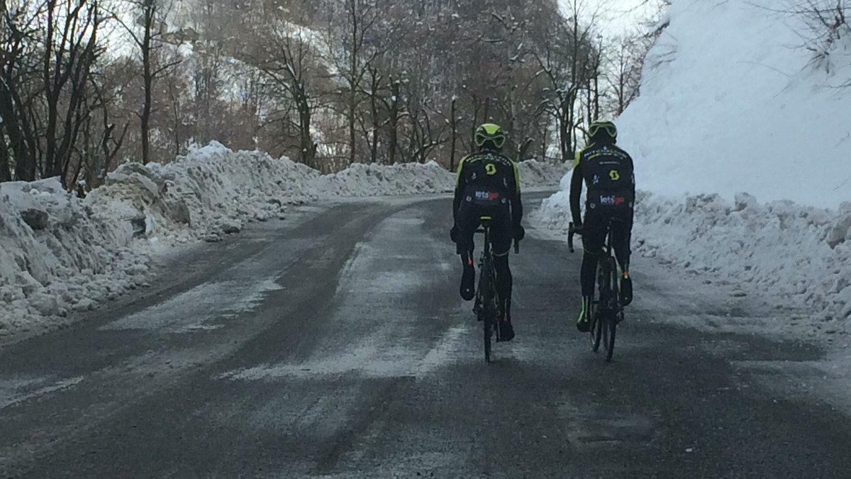 DaveMcPartland's tweet photo. Recon of stage 18 @pratonevoso @giroditalia with @estecharu and @SimonYatess @MitcheltonSCOTT https://t.co/4u6NmvsAxG