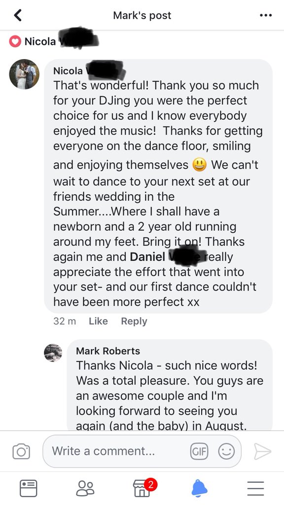 Shameless self promotion alert...

As much as I love DJing, words like this make everything I do much so more worthwhile. So if you’re an indie or rock fan looking a non cheesy wedding DJ, let me make your day as perfect as this was #weddingdj #indieweddings #rockweddings #dj