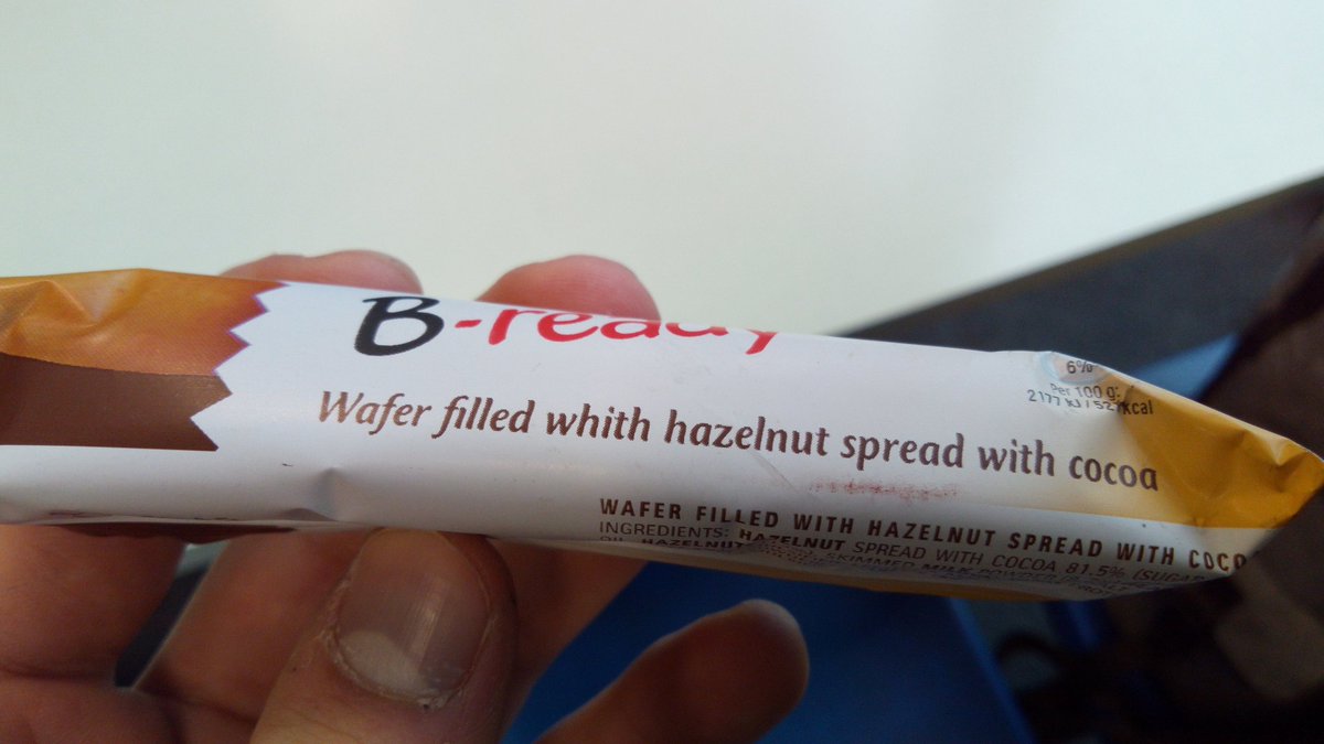 jackdayplease's tweet photo. @NutellaGlobal found a serious spelling error on my Nutella B-Ready  today. Sort it! https://t.co/CbPLniUjzS
