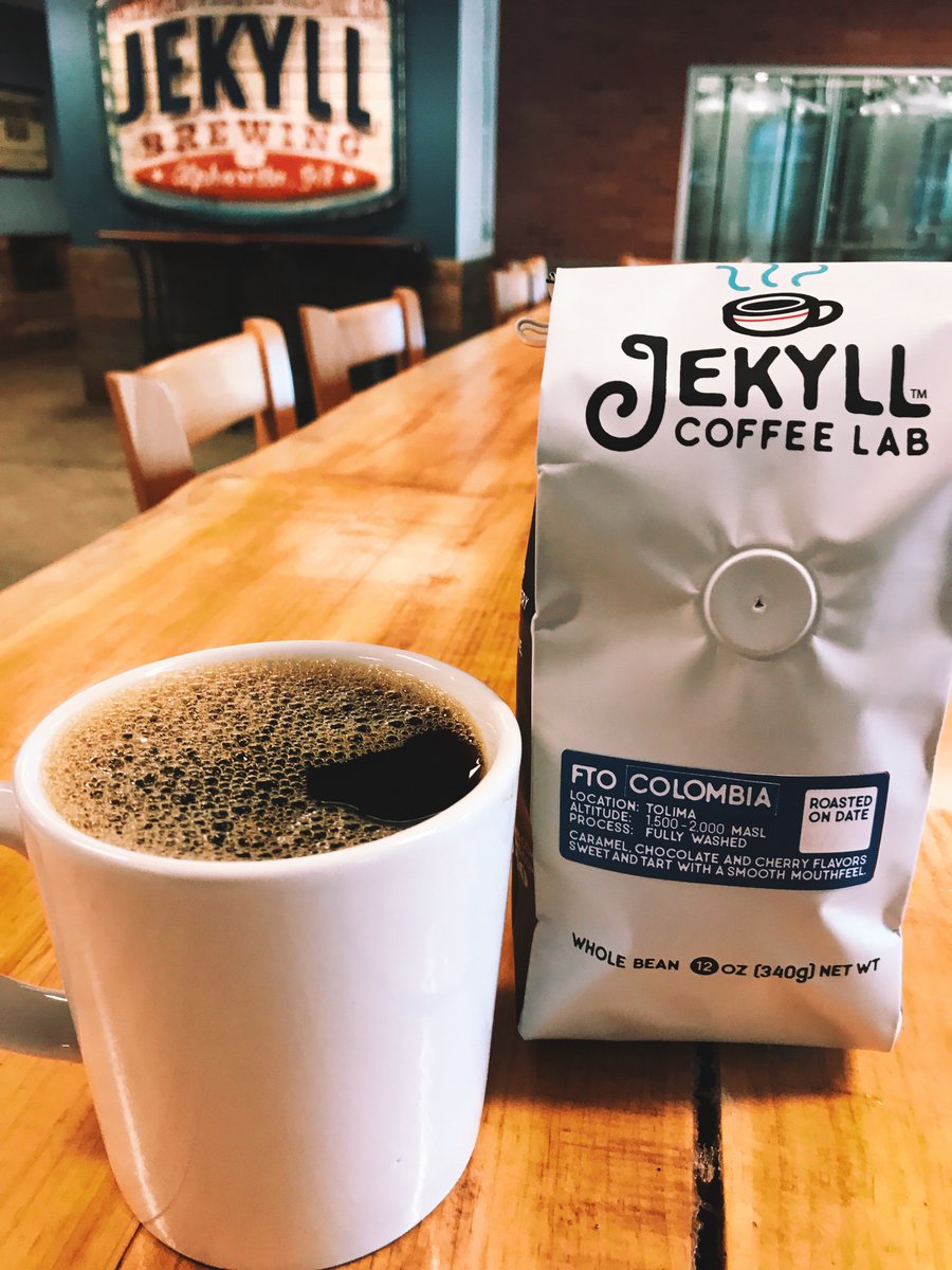 jekyllbrewing's tweet image. We’re here and pouring fresh brewery-roasted @JekyllCoffeeLab coffee till 9:15am in the Taproom. Must bring your own mug up to 16oz, one per person.