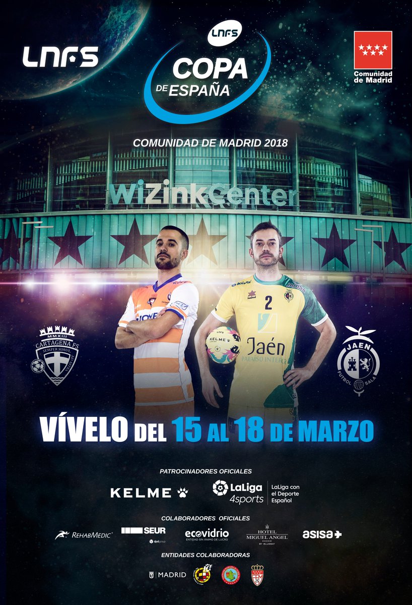 ligaprimefutsal's tweet photo. 🆚❓¿Sabes ya cuáles son los enfrentamientos de Cuartos de Final de la Copa de España @ComunidadMadrid 2018?

📅15/03:
19.00H: @PalmaFutsal - @ElPozoMurcia_FS
21.15H: @InterMovistar - @CDXOTA

📅16/03:
19.00H: @CartagenaFS - @JaenFS
21.15H: @FCBfutbolsala - @ADSala10

#CopaLNFS https://t.co/JKa5vuQNen