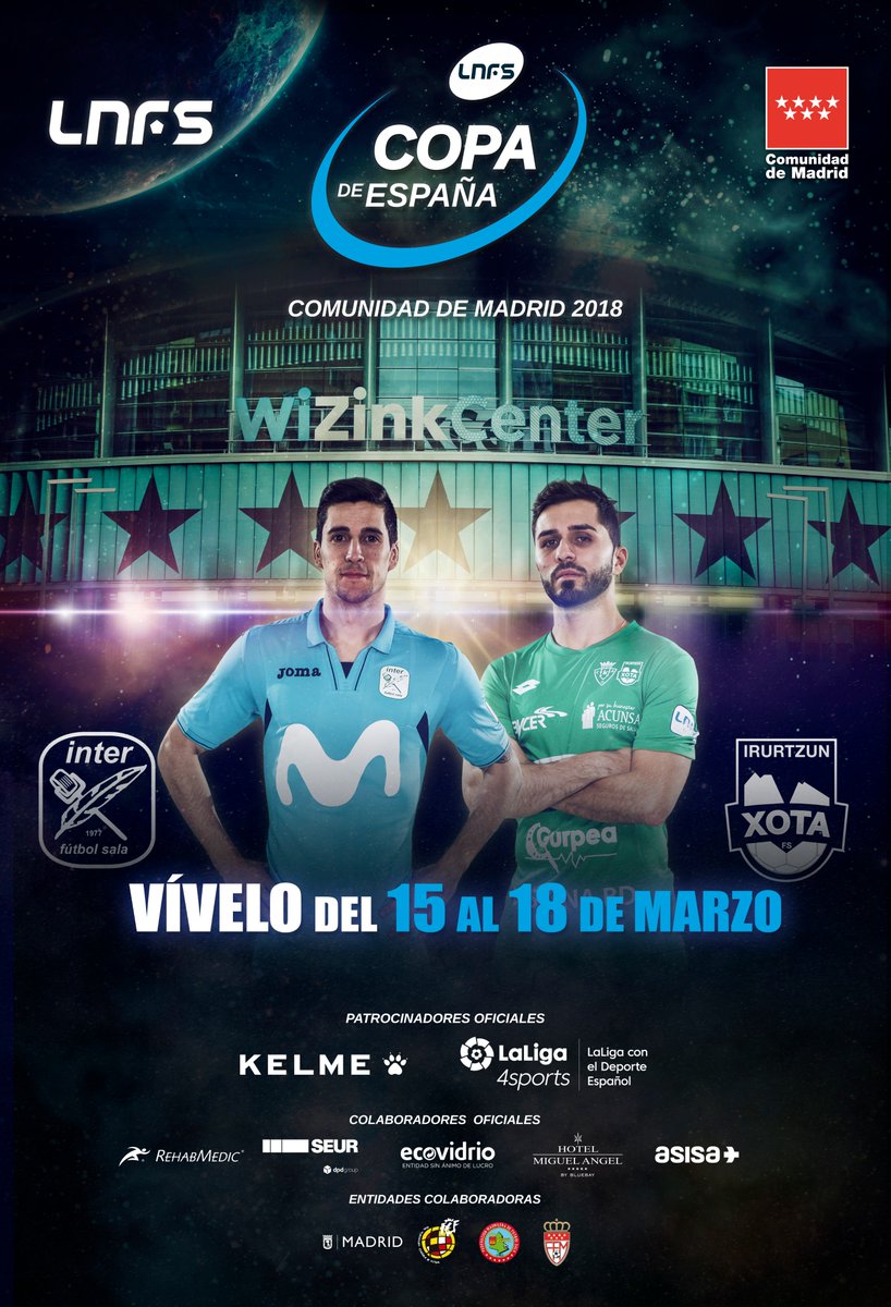 ligaprimefutsal's tweet photo. 🆚❓¿Sabes ya cuáles son los enfrentamientos de Cuartos de Final de la Copa de España @ComunidadMadrid 2018?

📅15/03:
19.00H: @PalmaFutsal - @ElPozoMurcia_FS
21.15H: @InterMovistar - @CDXOTA

📅16/03:
19.00H: @CartagenaFS - @JaenFS
21.15H: @FCBfutbolsala - @ADSala10

#CopaLNFS https://t.co/JKa5vuQNen