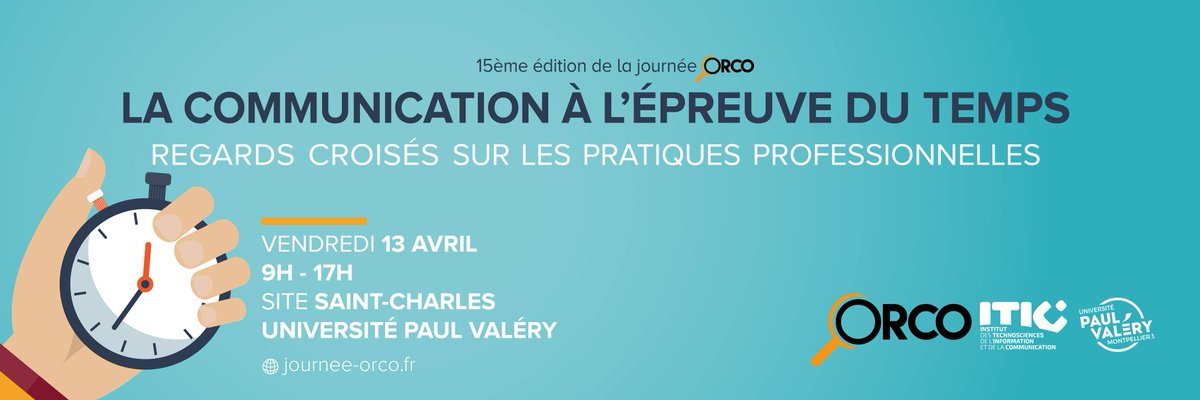 abds_studio's tweet photo. 📅SAVE THE DATE !
La communication à l’épreuve du temps : Regards croisés sur les pratiques professionnelles, c'est le 13 Avril à Montpellier @Orco2018 @ITIC_Mtp @univpaulvalery 

📌Plus d'infos : https://t.co/ZhkJbWqVE6
📲Inscription : https://t.co/v7wC9PJPKv https://t.co/mZsbMviA8k