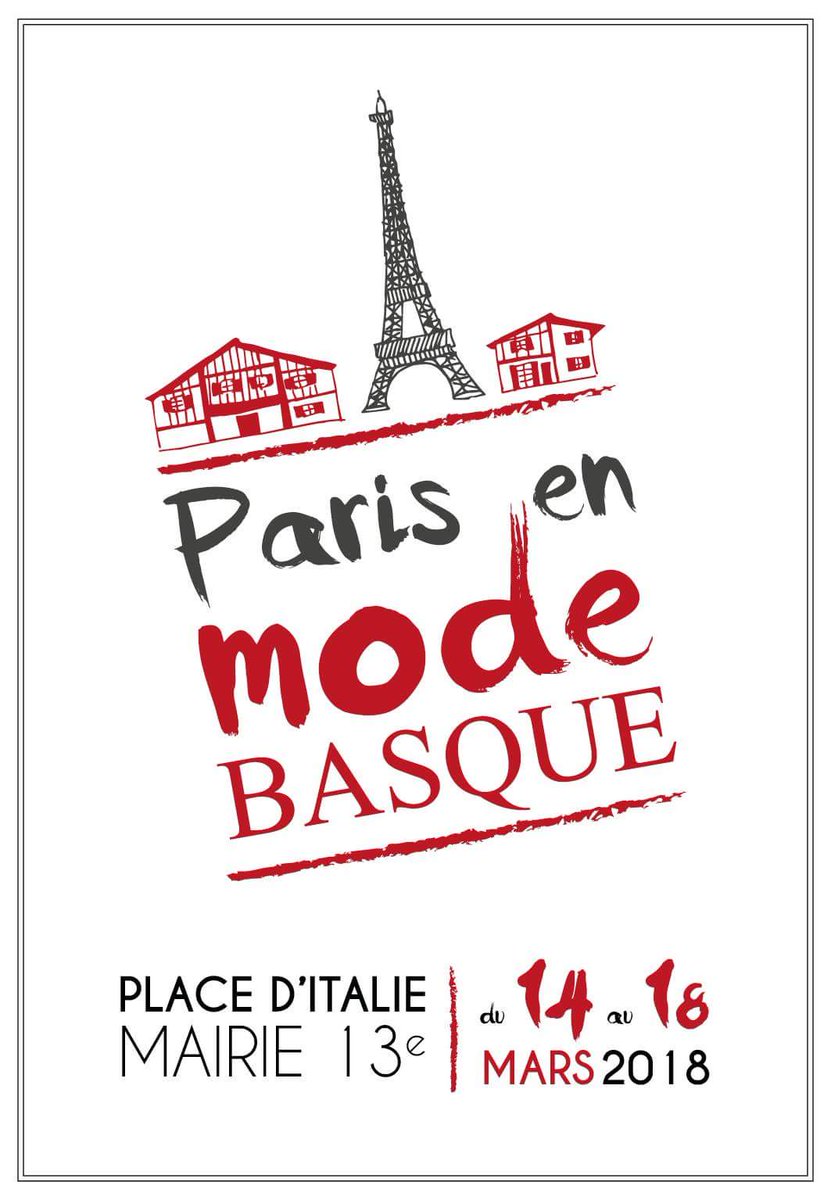 KSagardoa's tweet photo. Compte à rebours lancé pour nous retrouver dans Paris 13ème à l'occasion du salon "Paris en Mode Basque" !! https://t.co/KlJXyNdIPZ