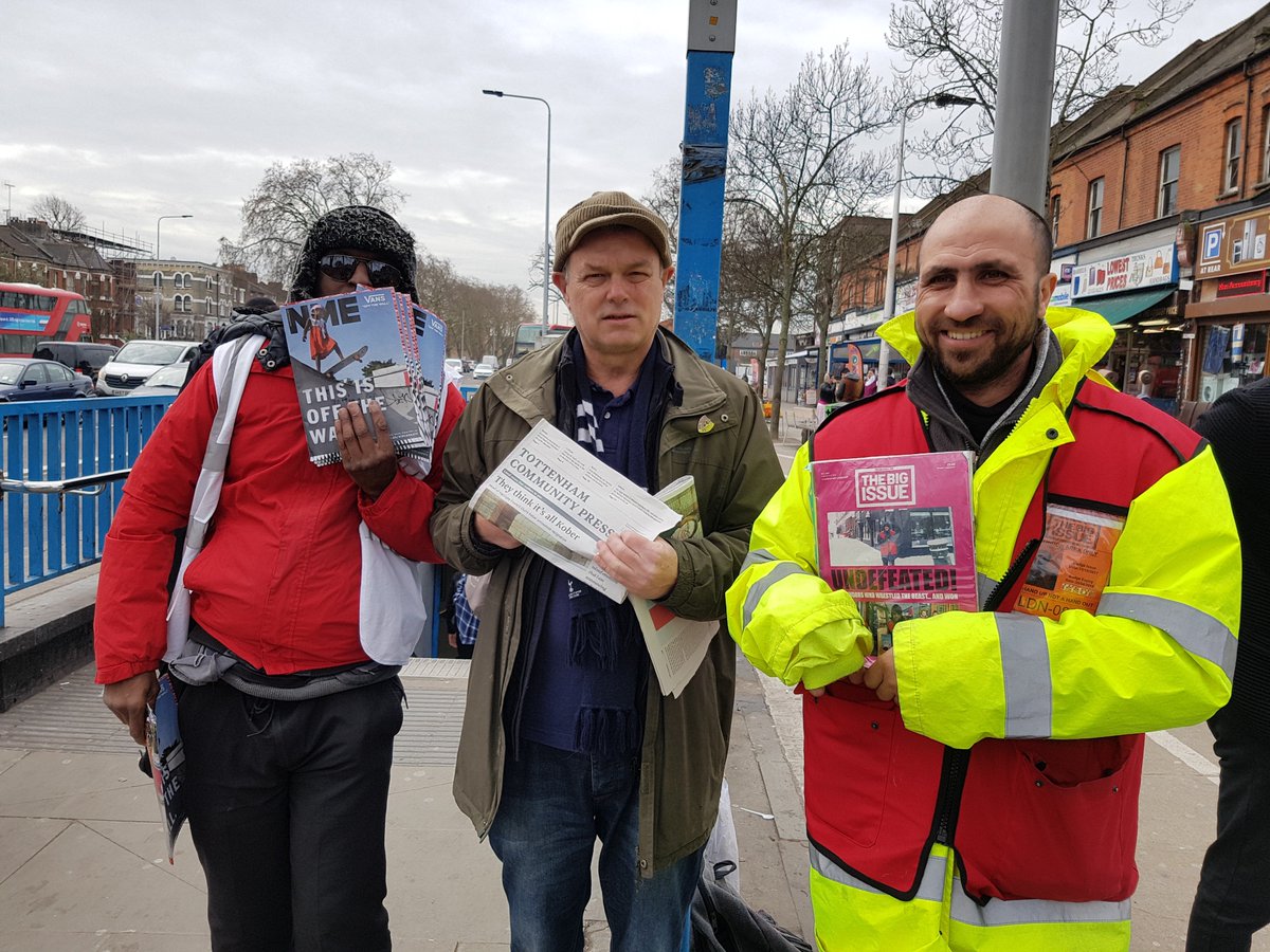 Keep an eye out for copies of the Tottenham Community Press being handed out outside of stations - here's a snap of us distributing alongside <a href="/BigIssue/">Big Issue</a> &amp; final print issue of <a href="/NME/">NME</a> - one of the many publications going out of print.