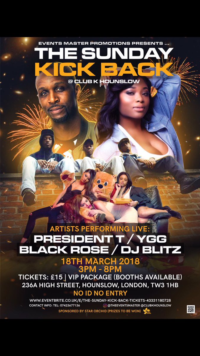 theeventsmaster's tweet photo. @OfficialWheel3r PREZ T , YGG &amp; BLACK ROSE LIVE @ClubKHounslow

- TICKETS ONLY £3 -
- TICKETS ONLY £3 - 
- TICKETS ONLY £3 -
- (3 day promotion) -

Follow this link to buy in advance - 
https://t.co/r3wQgJ9Fz1 https://t.co/3Sqccb94H0