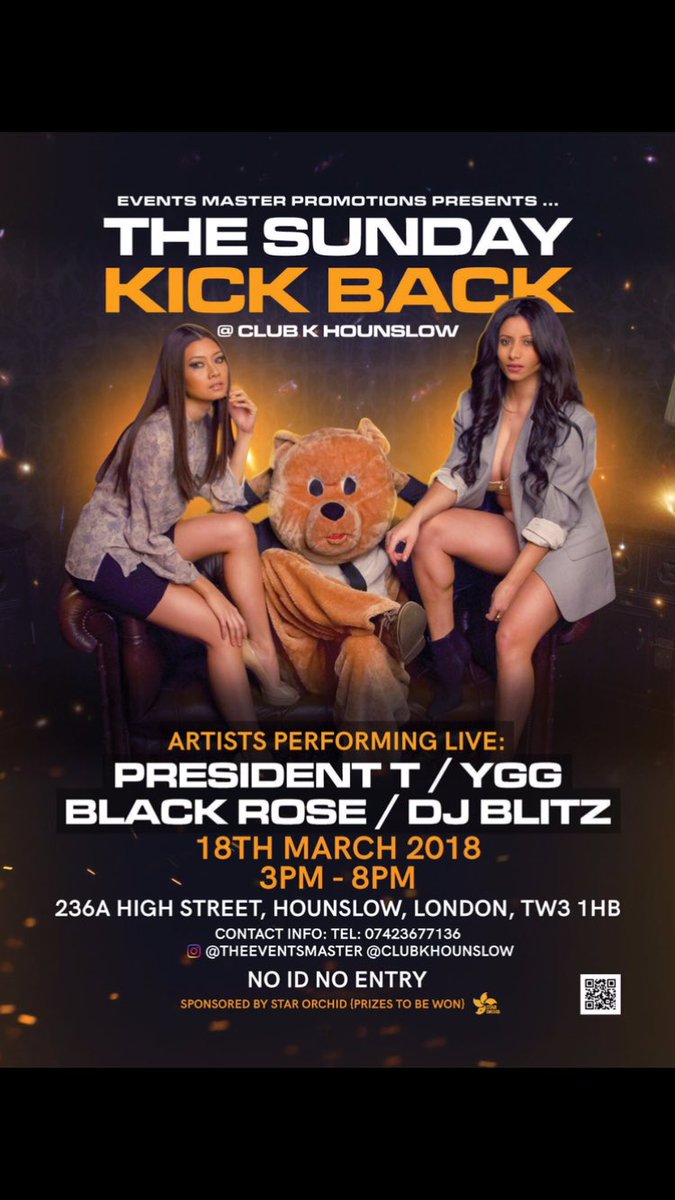 theeventsmaster's tweet photo. @SalvoDizzy PREZ T , YGG &amp; BLACK ROSE LIVE @ClubKHounslow

- TICKETS ONLY £3 -
- TICKETS ONLY £3 - 
- TICKETS ONLY £3 -
- (3 day promotion) -

Follow this link to buy in advance - 
https://t.co/r3wQgJ9Fz1 https://t.co/KOjKojWK7E