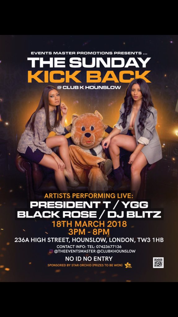 theeventsmaster's tweet photo. @luke_dud PREZ T , YGG &amp; BLACK ROSE LIVE @ClubKHounslow

- TICKETS ONLY £3 -
- TICKETS ONLY £3 - 
- TICKETS ONLY £3 -
- (3 day promotion) -

Follow this link to buy in advance - 
https://t.co/r3wQgJ9Fz1 https://t.co/fXhd3d27eO