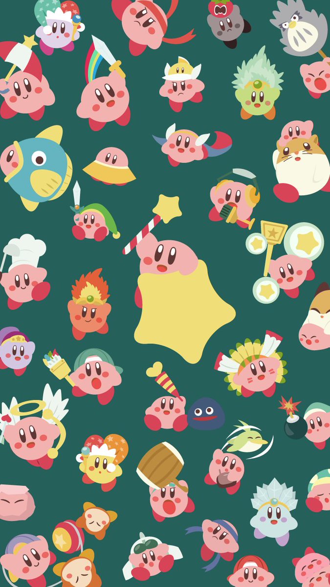 Team Kirby Gourmet Rush Awesome Illustrations And Wallpapers Of Kirby And Friends For The Iphone 7 8