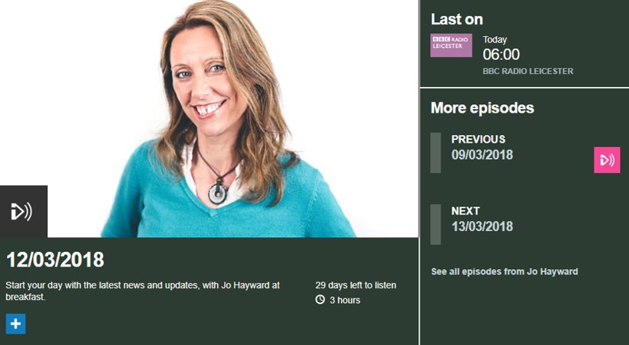 DR_tweetUK's tweet photo. If you missed my interview with @jolouhayward @BBCLeicester on this mornings breakfast show speaking about the #homeless4aweek project in #Leicester you are able to watch it on catch up https://t.co/d41si5OrqV (Time of interview 2:07:25) #iplayer #radio https://t.co/hhrupq6bGz