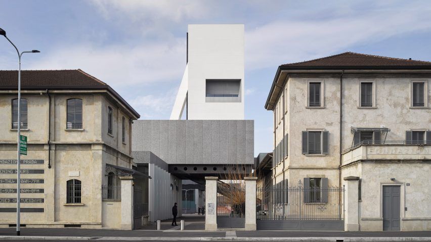 halebole's tweet photo. OMA adds white concrete gallery tower to Fondazione Prada in Milan https://t.co/yOBMfZ4L6m https://t.co/IkR1XlzxSg