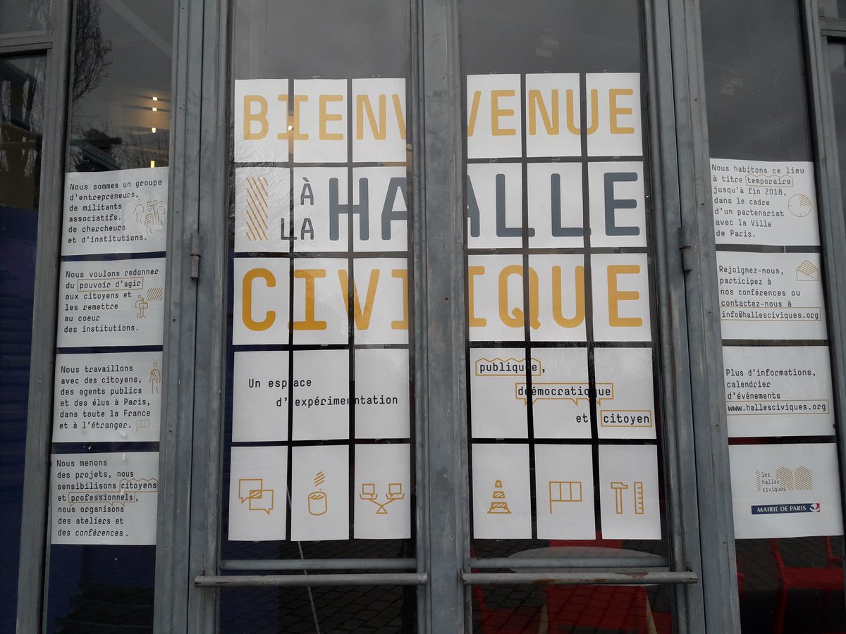 L'inauguration des <a href="/halles_civiques/">Les Halles Civiques</a>, c'est cet aprem à 16h ! RDV au 27 rue Piat à Paris <a href="/kawaa_co/">Kawaa</a> <a href="/La27eregion/">La 27e Région</a>  <a href="/ICPC/">ICPC</a> <a href="/Voxe/">Voxe</a> #indivisible