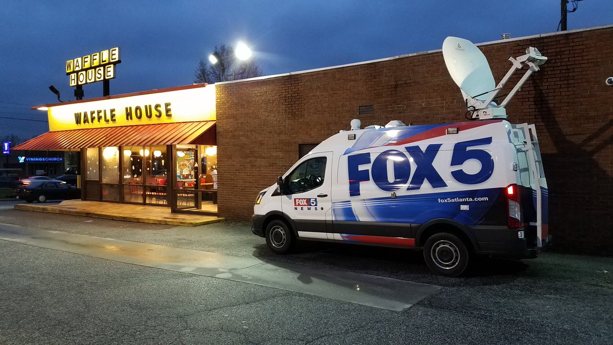 PaulFromFox5's tweet photo. The @FOX5Atlanta truck is right where it belongs!! @WaffleHouse @SipSavorSpring @GoodDayAtlanta #fox5atl https://t.co/P3p2iOhYjt