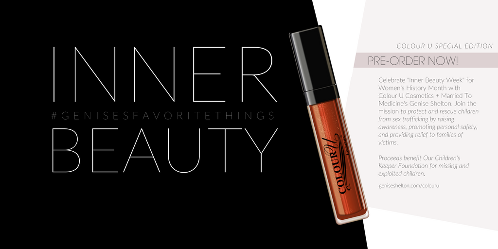OfficialGenise's tweet photo. It's "Inner Beauty Week" for #WomensHistoryMonth with @OCKFoundation and @ColourU! Follow and stay close for special announcements, #giveaways, and #DIY #beautyhacks! https://t.co/bf1RTXo6VB #InnerBeauty #ColourU #GenisesFavoriteThings #EndSexTrafficking #VoiceForTheMissing https://t.co/HzoppPaC4S