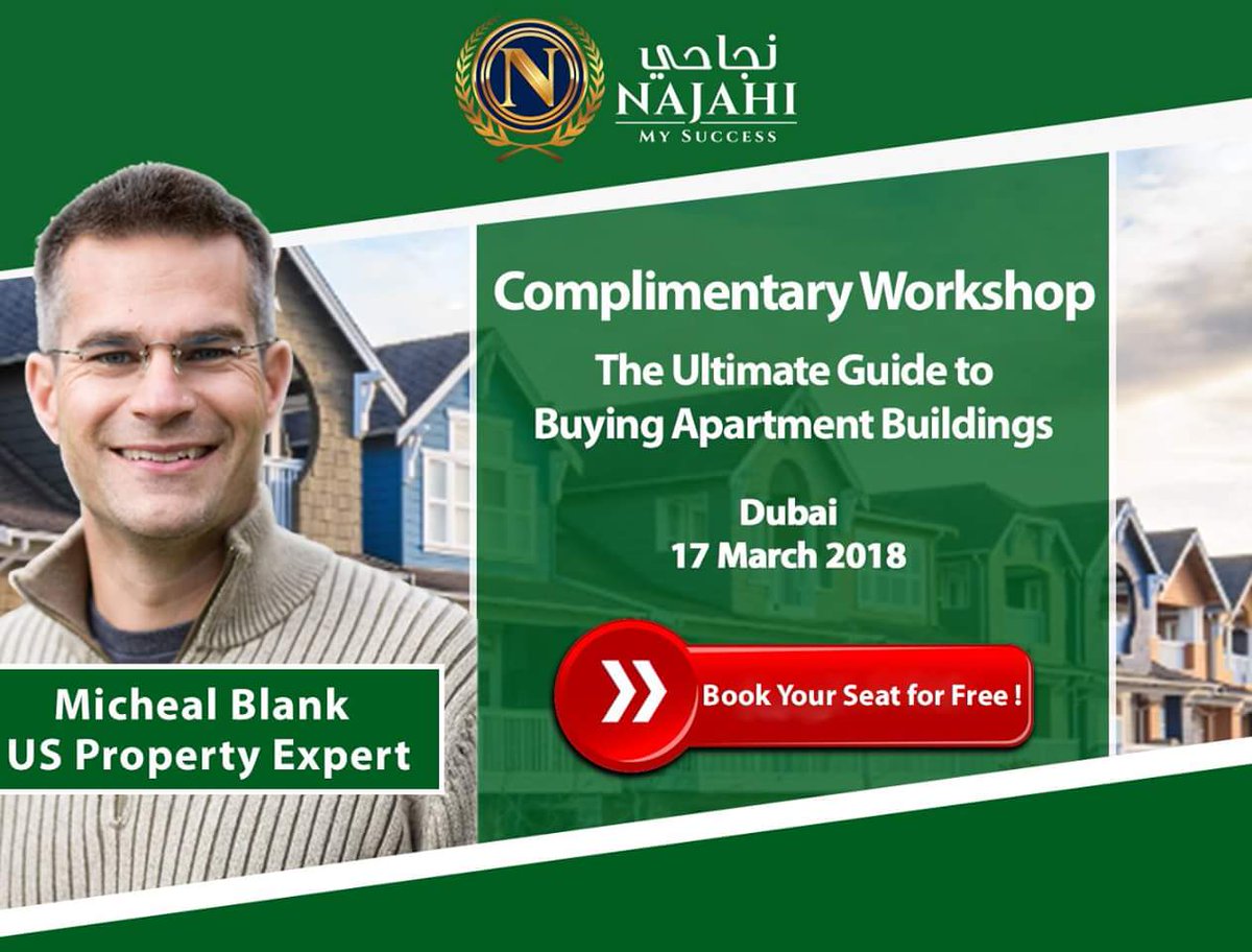 NajahiEvents's tweet image. You are invited to a Free workshop with US Property Expert, Michael Blank! Don't miss this opportunity to Learn How to Buy Apartment Buildings with no experience or capital!

BOOK YOUR SEAT FOR FREE NOW: bit.ly/2FstLTL

#Najahi #WealthCeation #FinancialLiteracy #coaching
