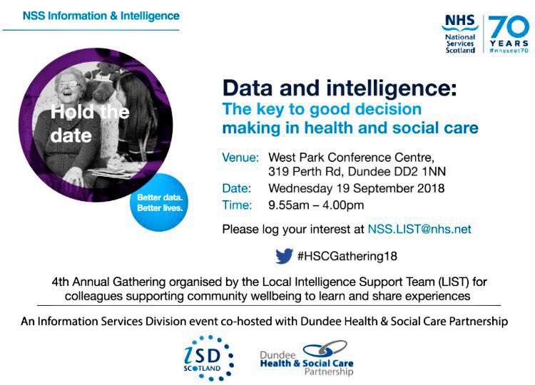 ManiraAhmad's tweet photo. PLEASE RT &amp; SHARE: The 4th annual #HSCGathering18 on the 19th Sept - look forward to seeing colleagues from across sectors to share &amp; learn using #Data #Insights #Stories 

Register your interest at NSS.LIST@nhs.net

#LIST #ISD #Communities #UX #LocalFocus https://t.co/CKHIYL8u27