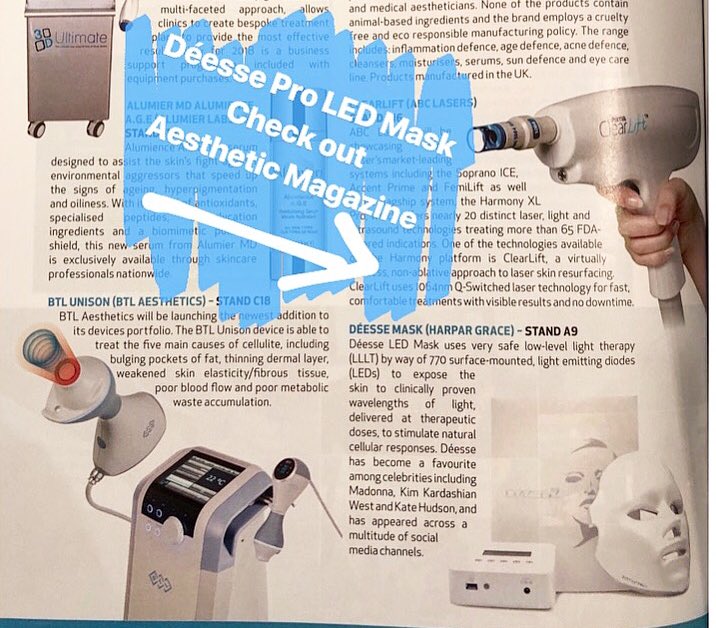 charli_uk's tweet photo. Read about @DeessePro in Aesthetic Magazine this month.
We’re going to be at the Exhibition this weekend 17th and 18th! @AestheticMedMag
.
.
@DeessePro #deessepro
#DéessePRO #LED #Light #Therapy #Red #Blue #Green #Yellow #Collagen #Acne #Pigment #Detox #Healing #NonSurgical https://t.co/htiUJ8GQWy