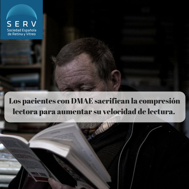 RetinaSERV's tweet photo. Los pacientes con DMAE sacrifican la compresión lectora para aumentar su velocidad de lectura.
#SERV2018 #NoticiConCiencia #DMAE
https://t.co/WORQkbDt4k https://t.co/wb3MaGLEdg