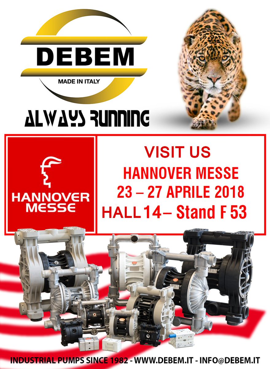 debempumps's tweet photo. Debem srl – HANNOVER MESSE https://t.co/StHldmKen7 https://t.co/Ib5gwQl7BY