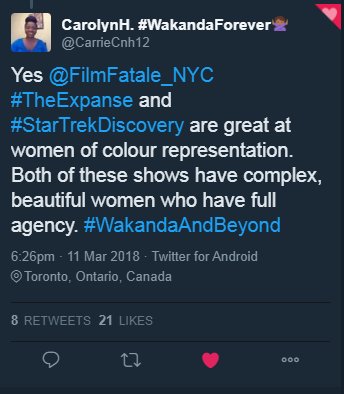 carlostk1's tweet photo. Yesterday recap
@starfighter1701
It's never too late
@zeroisme
Hell yeah!
@ExpanseSYFY
War is coming!
@CarrieCnh12
Yes! More WOC please!
@TightbeamPost
Answer the question y'all
https://t.co/kxWP3StqcW
#TheExpanse https://t.co/U0PTbv2hVY