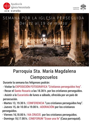 DiocesisGetafe's tweet photo. Durante toda esta semana #Ciempozuelos acogerá actividades para dar a conocer la situación de los #cristianos perseguidos. Os recomendamos la exposición de fotografías montada por @AyudaIglesNeces. https://t.co/IKhocoskOw https://t.co/z90RrxcF1d