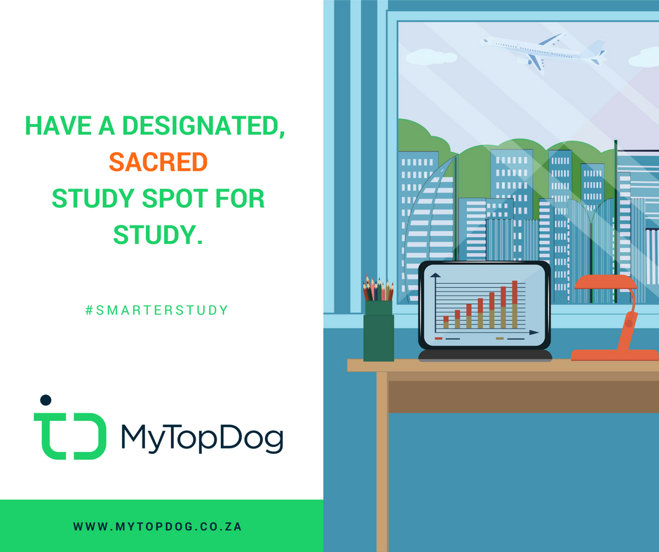 TopDogEducation's tweet photo. STUDY TIP: Make sure you consistently study in a quiet, neat spot #SmarterStudy #education #learning #studytips #studyideas https://t.co/kBlYH0U90D
