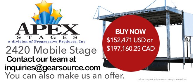 gearsource's tweet image. This #ConcertStage is now on GearSource.com. It comes with full banner kit, 2 stairs, railing and rear wind wall. The #stage is towable with a gooseneck. Manufactured in July 2016. Click here to see more &amp;gt; (ow.ly/AXKQ30iSLNm).