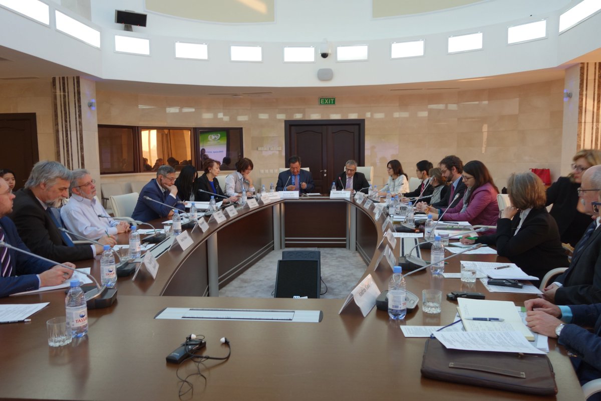 UNECE's tweet photo. 50th @UNECE Environmental Performance Review kicks off in #Astana, #Kazakhstan with a focus on greening the economy, particularly the #energy, #industry, #agriculture and #health sectors:
https://t.co/f0i5P3bUpJ https://t.co/95xQfXLMKW