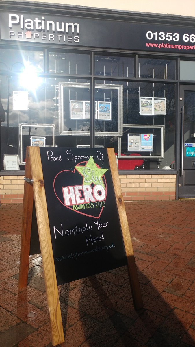 Fantastic promotion of #elyheroawards2018 by our lovely sponsors @PlatinumEly. Nominate your hero at elyheroawards.org.uk before 19/3 for a chance to win a pair of Cineworld Tickets!