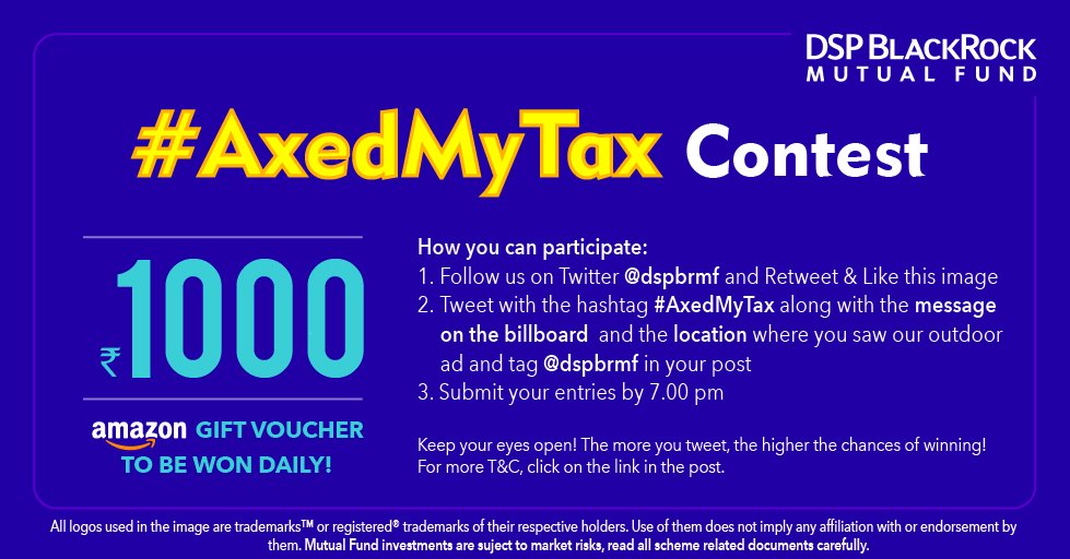 dspmf's tweet photo. Day 6 of the #AxedMyTax contest: It’s time for some mid-week-I spy. Look out for our latest outdoor ads to win a Rs 1000/- Amazon Gift Voucher!

#ContestAlert #Contest #ContestIndia @thefreejinn @Contest_Hub 

T&amp;C: https://t.co/nRHlQPxWpW https://t.co/8nr04tDIXo
